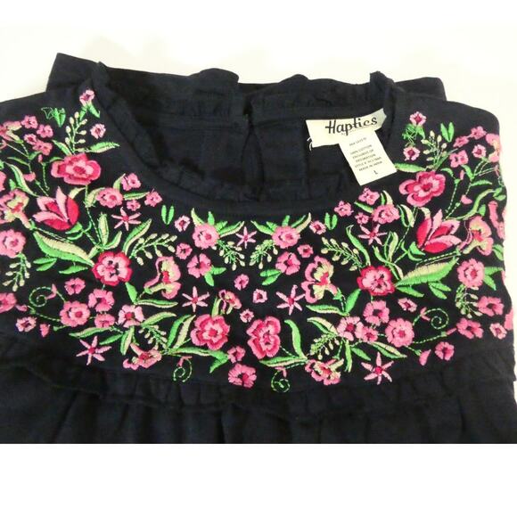 Haptics by Holly Harper Women's Large Embroidered Cotton Blouse - Picture 5 of 5